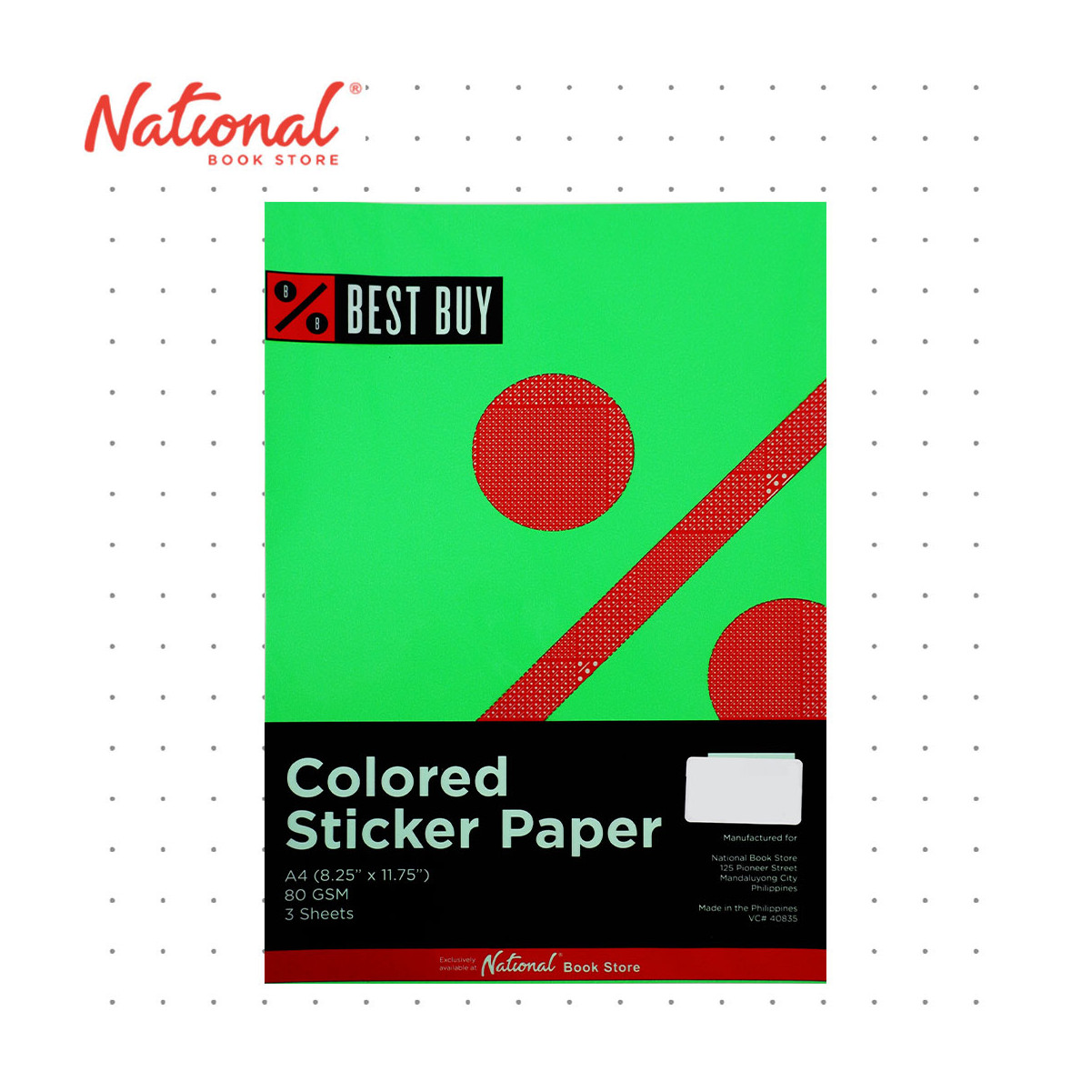 Neon Colored Sticker Paper Size A4
