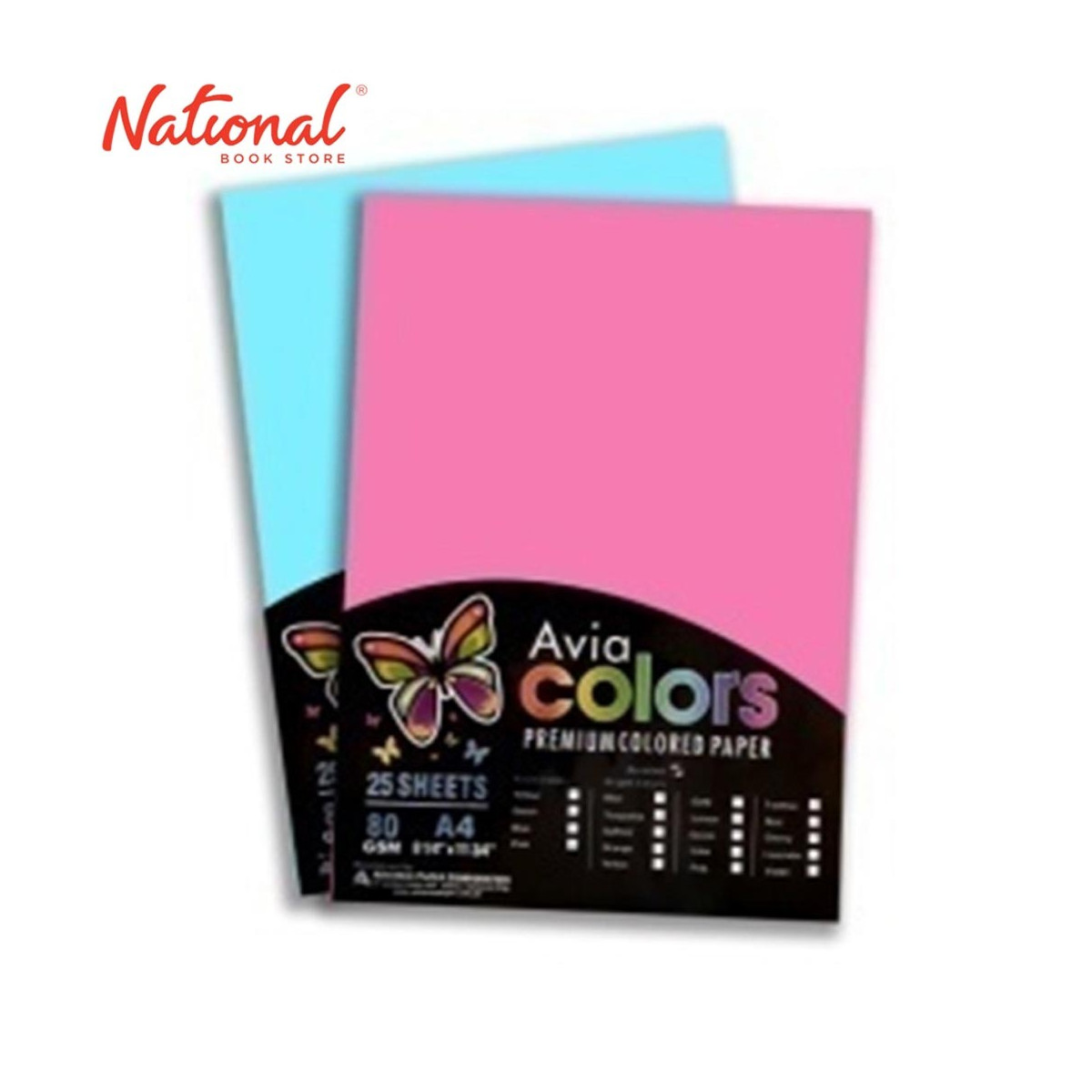 AVIA FINE PAPER A4 80GSM 25S ASSORTED NEON COLORS
