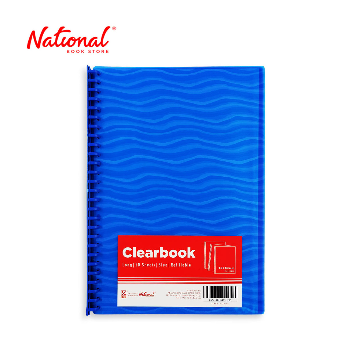 Best Buy Clearbook Refillable WW-83S-FC-blu Long Blue 20 sheets 27 holes Wave Design
