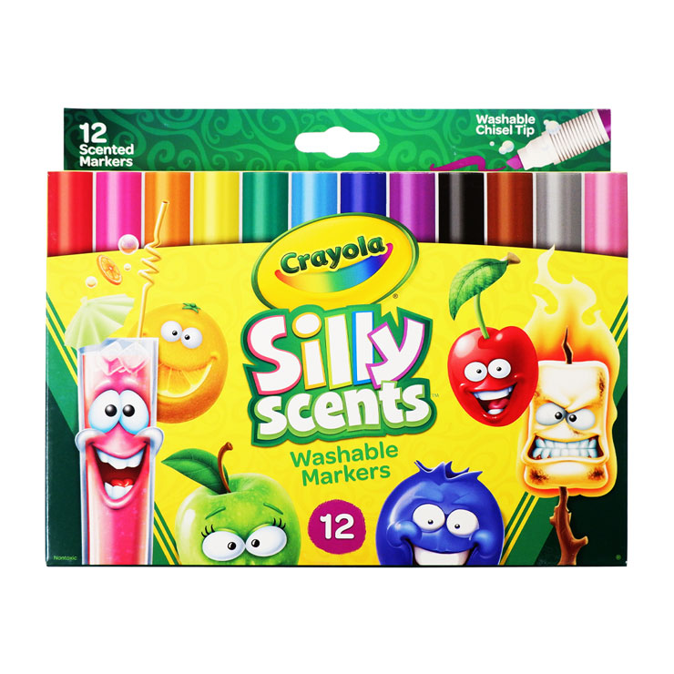 Crayola Silly Scents Washable Marker Set Of 12 588199 Chisel Tip - Arts & Crafts Supplies