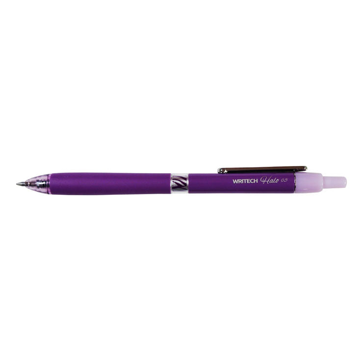 Writech Halo Retractable Gel Pen Black Ink 0.5 mm W-187/12-B - School & Office Supplies - Writing