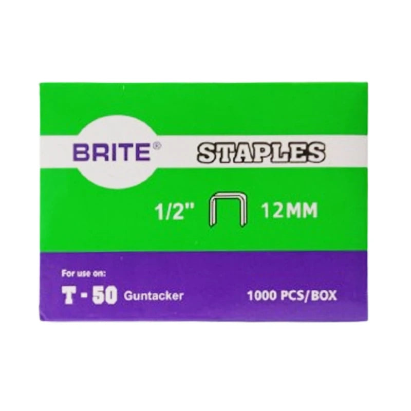 Brite Tacker Wire 1/2 Inches 1000's 12 mm T50 - School & Office Supplies