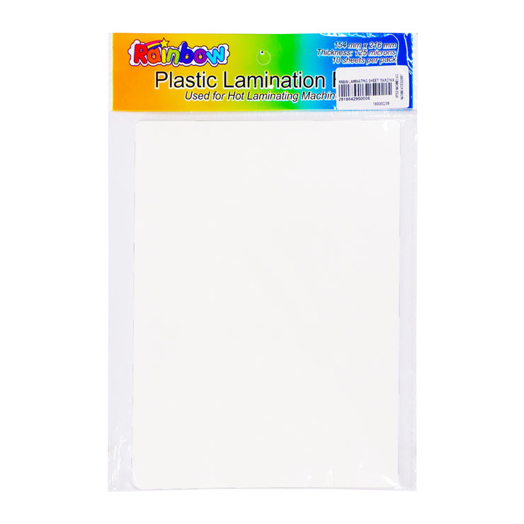 Rainbow Laminating Sheet 154x216mm 10's - Machine Accessories