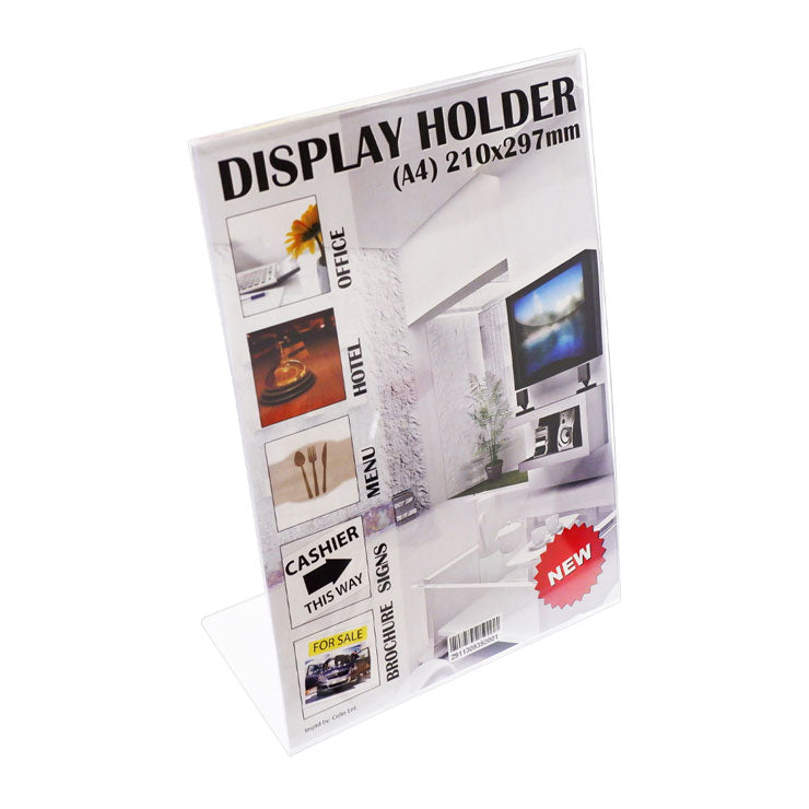 Acrylic Holder 21x297mm, L Shape Vertical - Home & Office Supplies - Brochure Holders