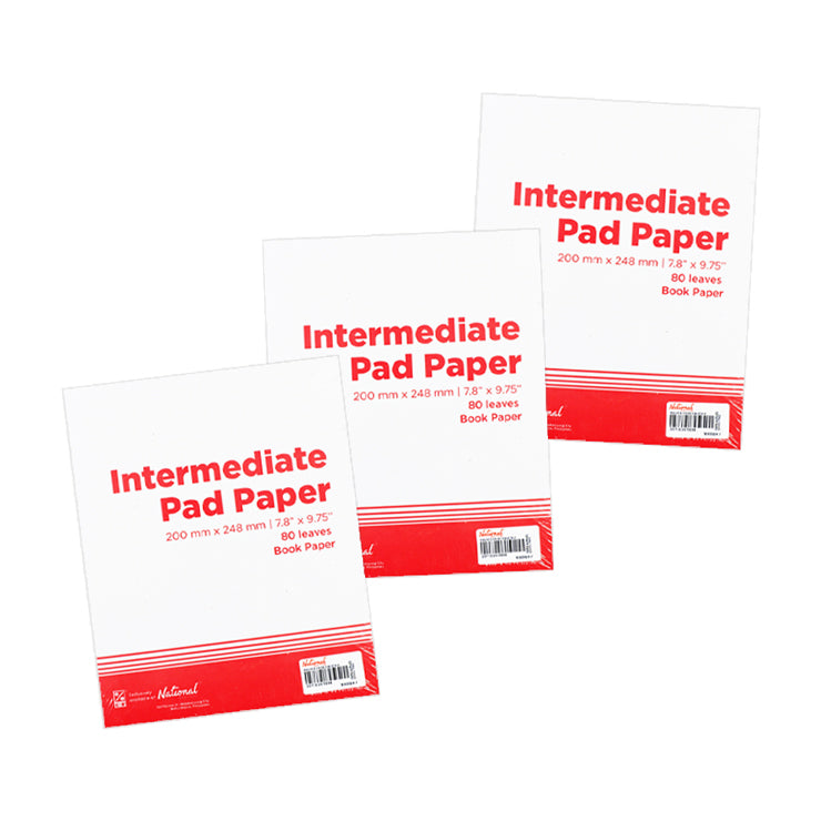 Best Buy Intermediate Pad Book Paper 7.8x9.75 Inches 80 Sheets 3 Packs - School Supplies
