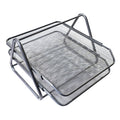 Desk Tray C8701 Silver 2 Layers Mesh - Home & Office Essentials - Desk Accessories
