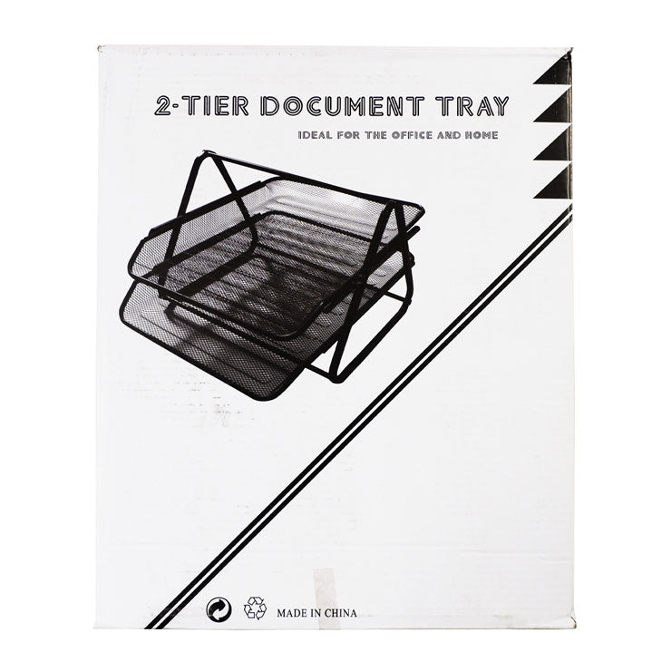 Desk Tray C8701 Silver 2 Layers Mesh - Home & Office Essentials - Desk Accessories