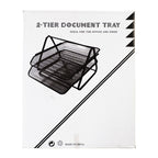 Desk Tray C8701 Silver 2 Layers Mesh - Home & Office Essentials - Desk Accessories
