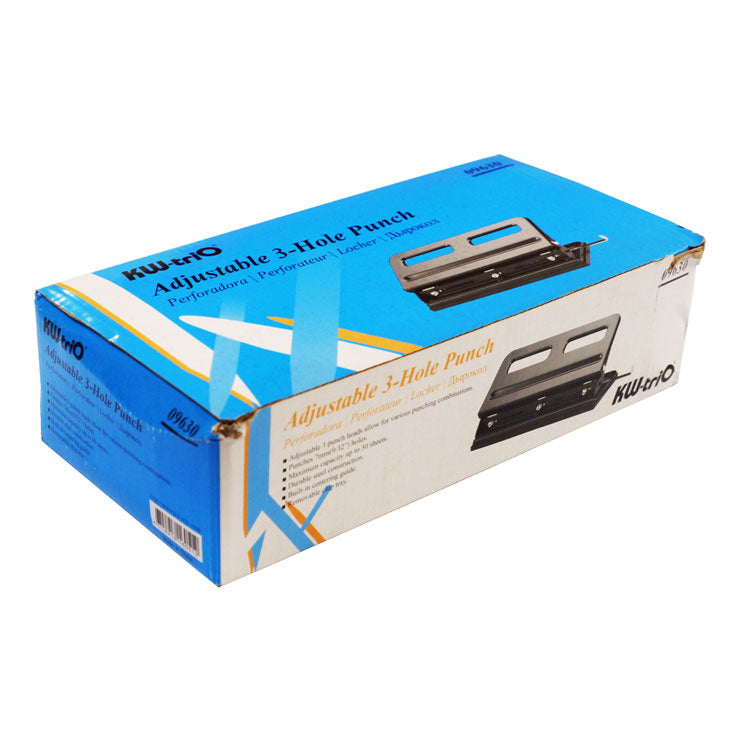 Kw-Trio Puncher 3 Hole Adjustable 30 Sheets 963 - School & Office Supplies