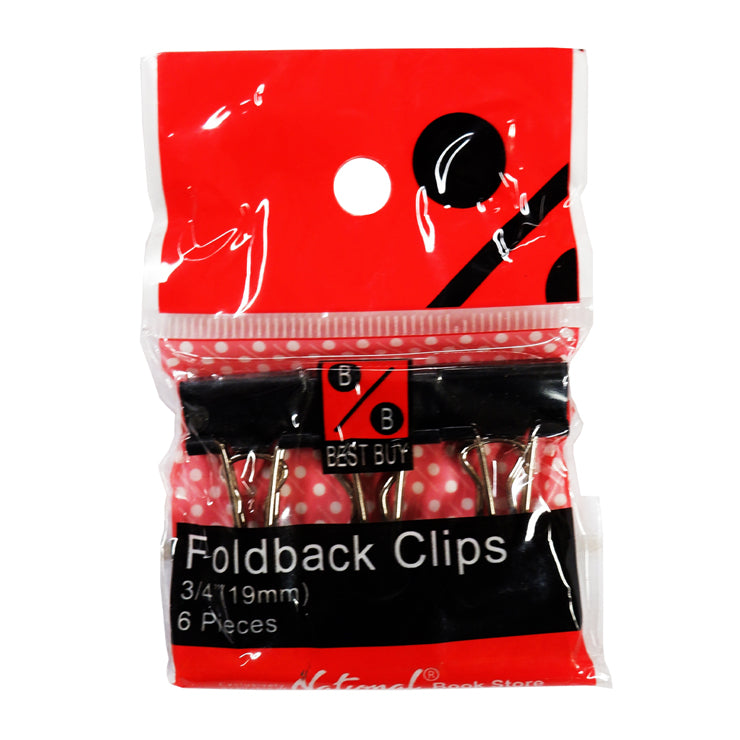 Best Buy Clip Foldback 0.75 Inches 6 Pieces, Black - School & Office Supplies - Filing Supplies