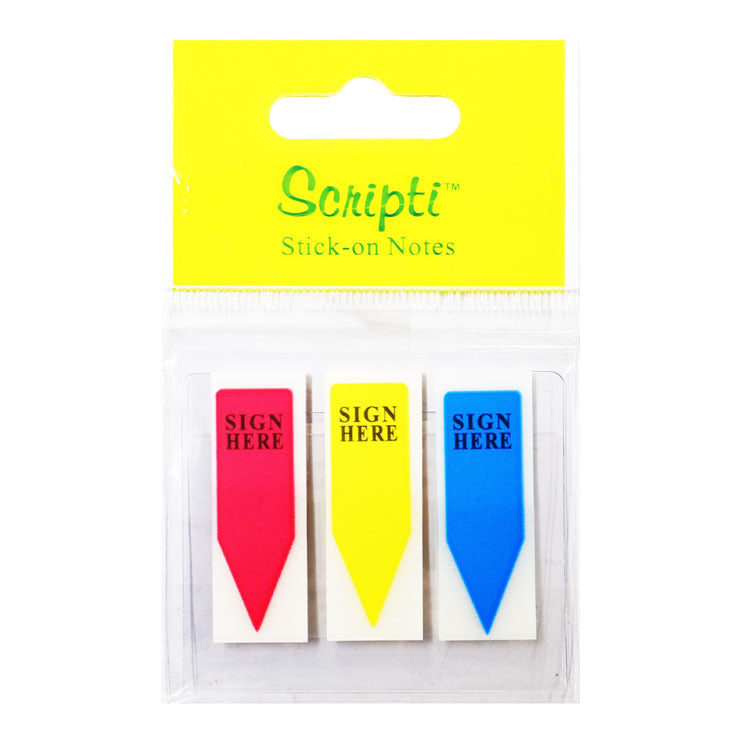 Scripti Tape Flag - Sign Here, Neon Z Type - School & Office Supplies