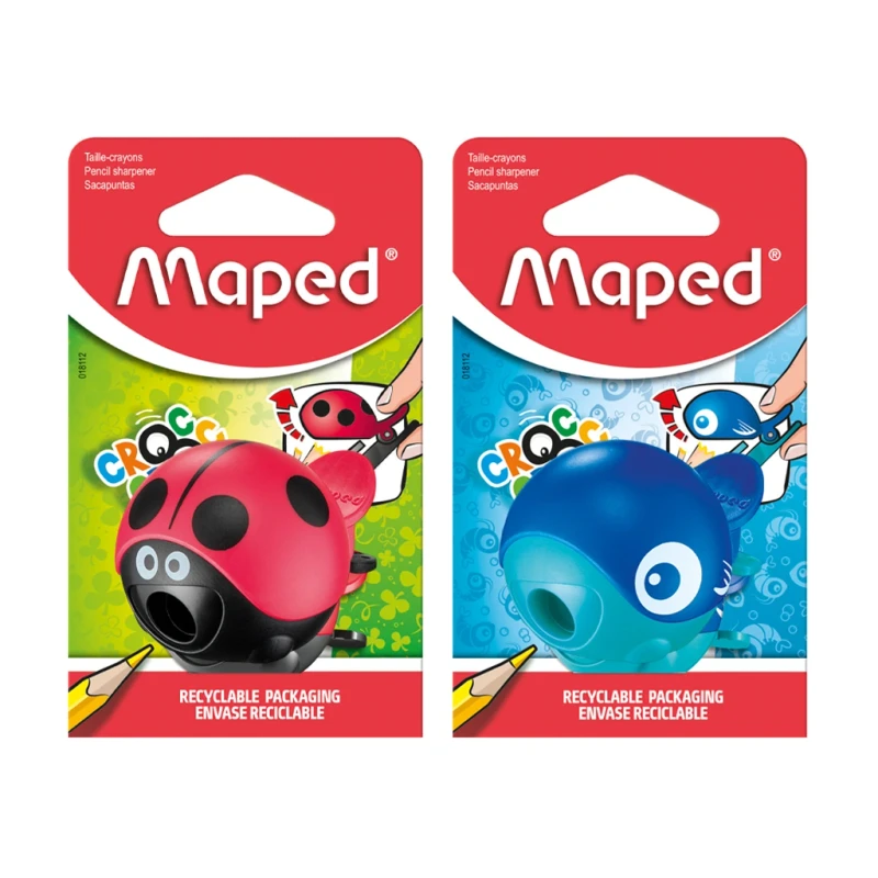 Maped One-Hole Sharpener Croc Croc With Design Blue Red 018112 (Color May Vary) - School Supplies