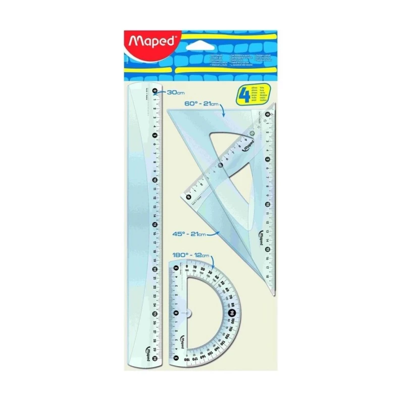Maped Math Set 4 Pieces 242830 - School Supplies