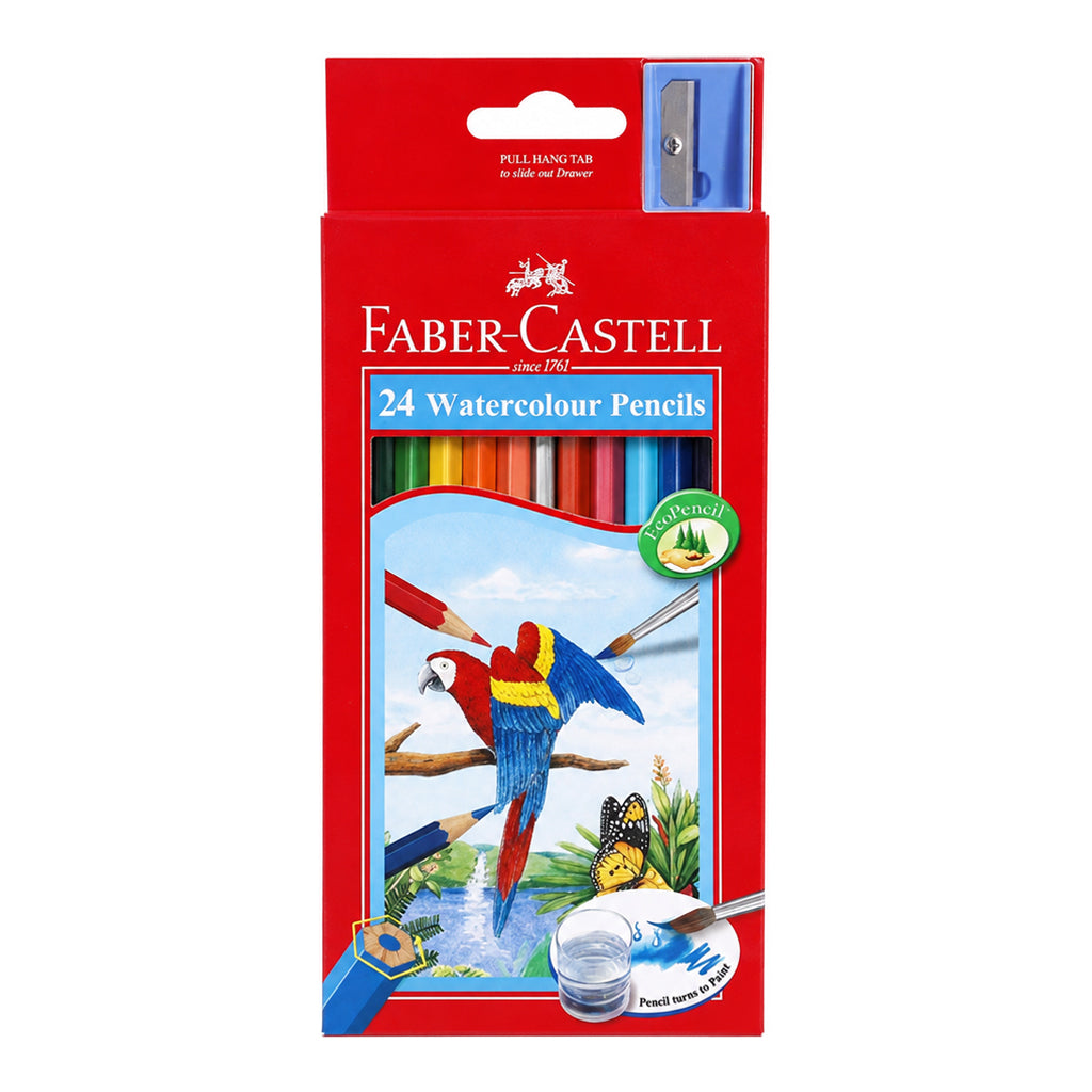 Faber-Castell Watercolor Pencil 24 Colors Long - School Supplies - Coloring