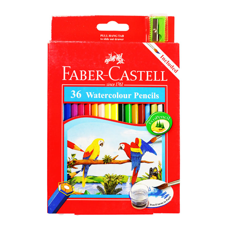Faber Castell Watercolor Pencil 12114466 36 Colors Long - Arts & Crafts Supplies