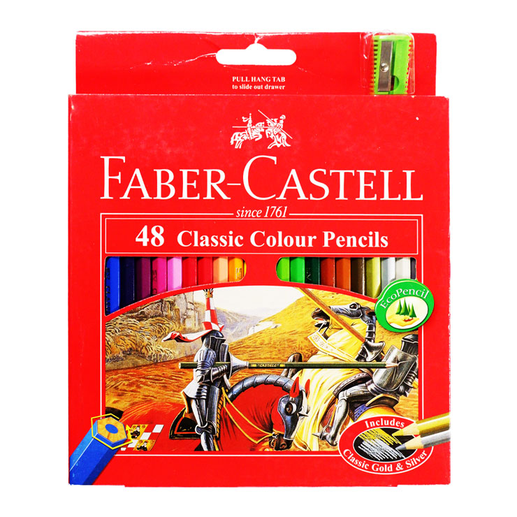 Faber Castell Colored Pencil Classic 12115858 48 Colors Long - Arts & Crafts Supplies