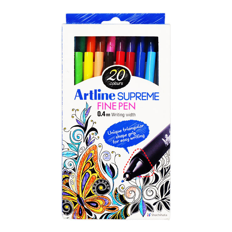 Artline Supreme Permanent Markers EPFS200/20 Fineliner 0.4mm 20's