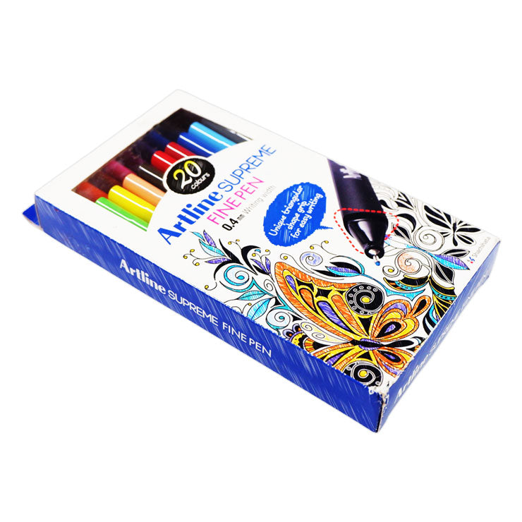 Artline Supreme Permanent Markers EPFS200/20 Fineliner 0.4mm 20's