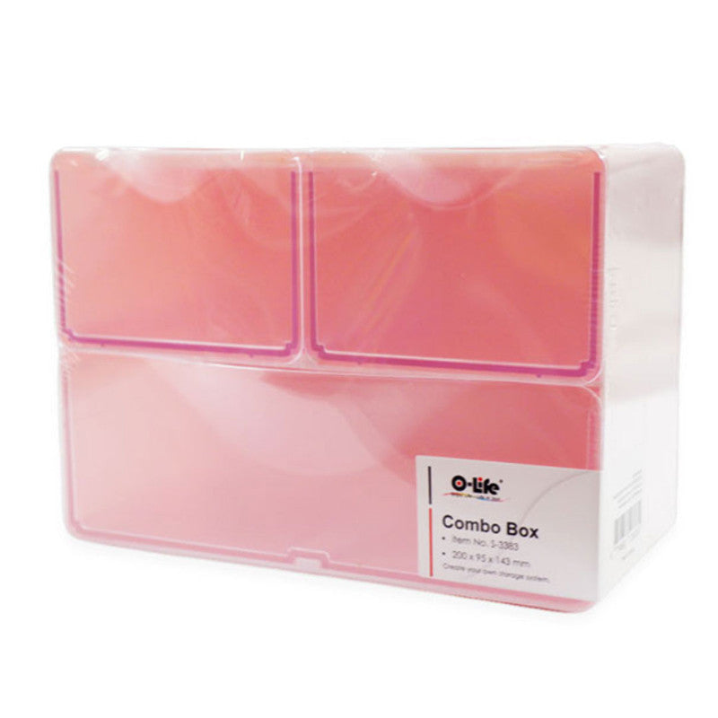 Olife Desk Organizer S-3383-24 Pink 3-Drawer Translucent