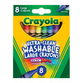 Crayola Crayons Large Washable 8 Colors Ultra Clean - School & Office Supplies - Coloring