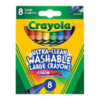 Crayola Crayons Large Washable 8 Colors Ultra Clean - School & Office Supplies - Coloring