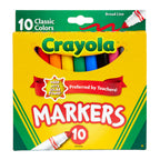 Crayola Classic Markers 10 Colors Broad Line - School & Office Supplies - Coloring