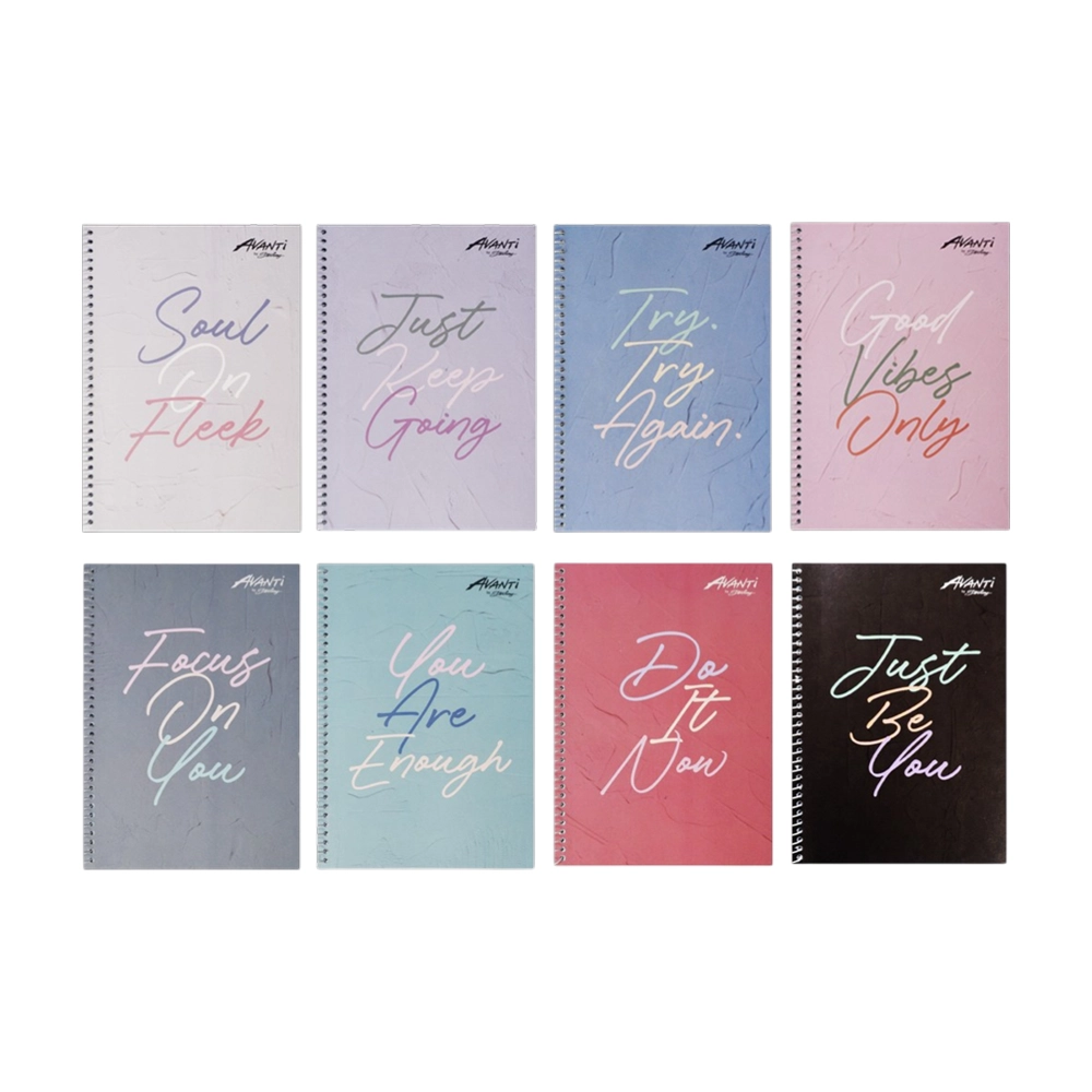 Avanti Spiral Notebook Printed 6x8.5 Inches 80 Sheets Tri Hue (Assorted) - Notebooks