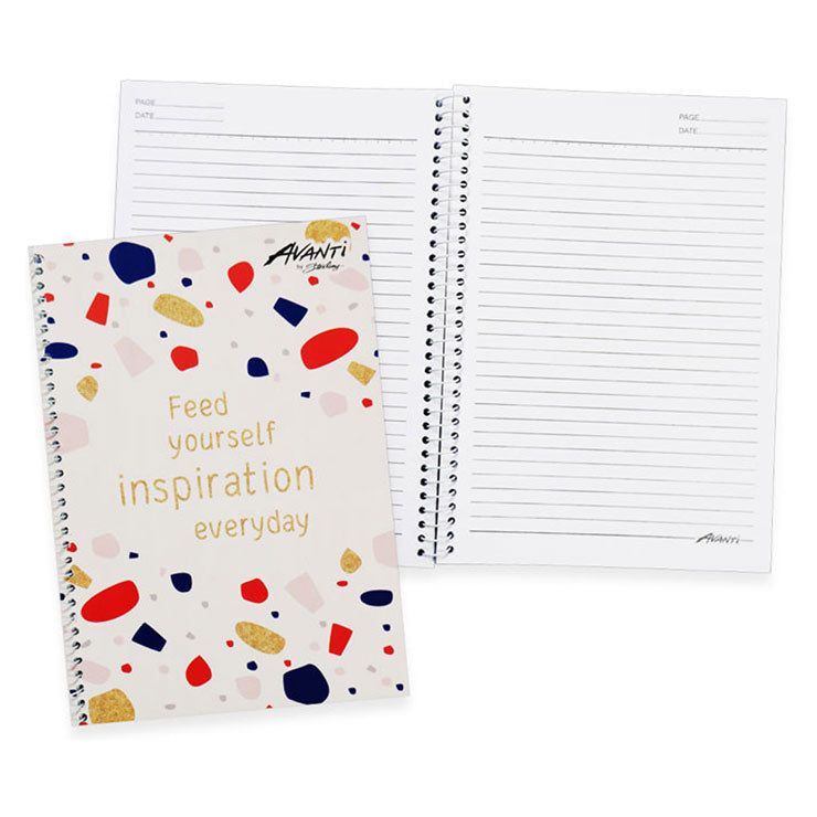 Avanti Spiral Notebook Printed 6x8.5 Inches 80 Sheets Terrazzo Art (assorted) - Notebooks