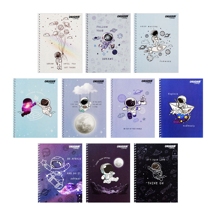 Orions Spiral Notebook 10131001 Astronaut 5.8x7.8in 80s - School Supplies