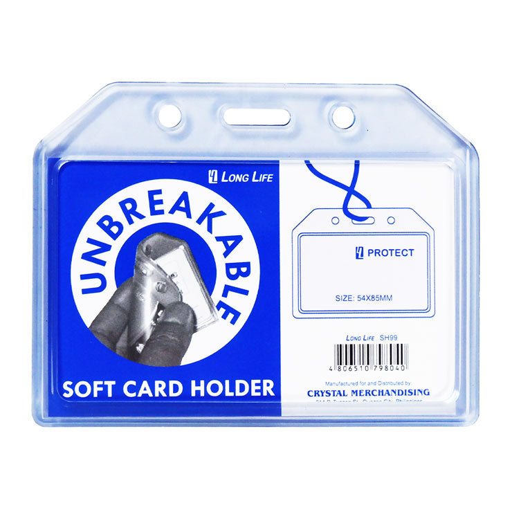 Long Life ID Jacket Horizontal Soft Unbreakable Transparent 85x54mm SH99 - ID Holders & Lanyards