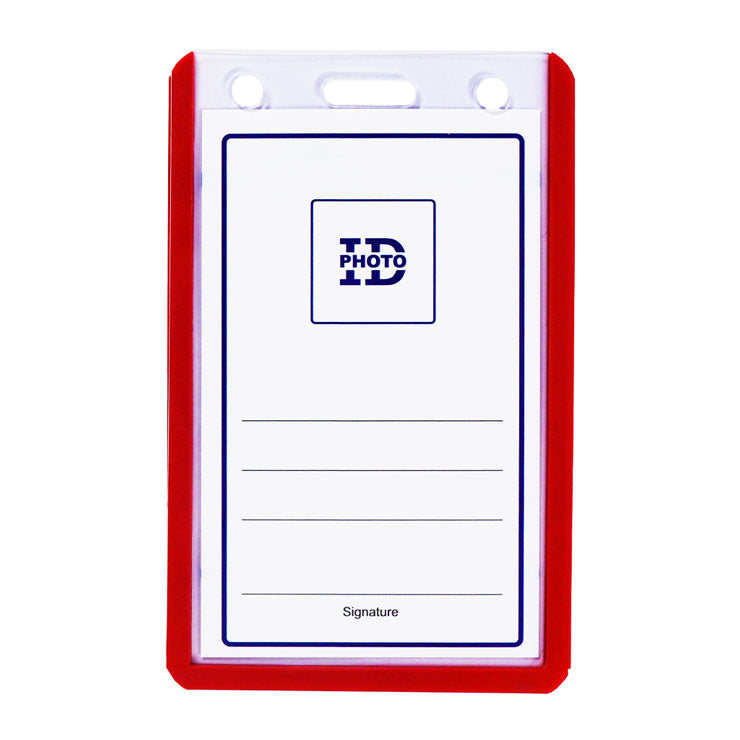 Long Life Id Jacket Vertical Water Proof 5.5x9cm HV67C, Red - ID Holders & Lanyards