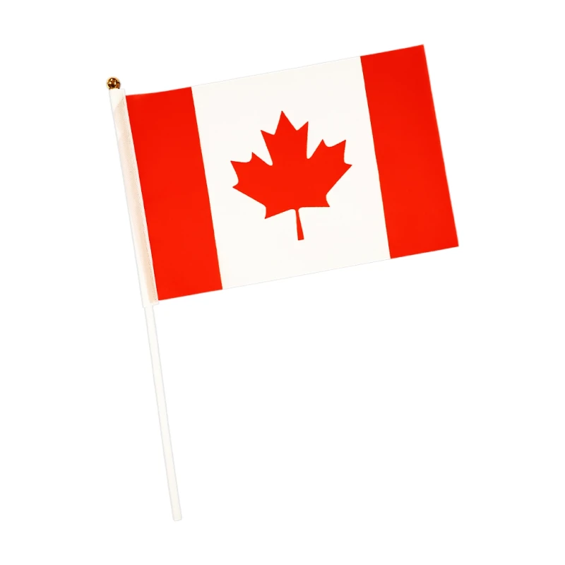 Flag Nylon with Plastic Stick 13x21cm, Canada - Teacher's Tools