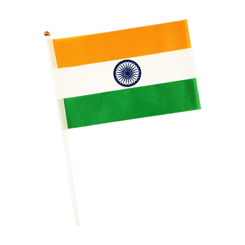 Flag Nylon with Plastic Stick 13x21cm, India - Teacher's Tools