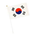 Flag Nylon with Plastic Stick 13x21cm, South Korea - Teacher's Tools
