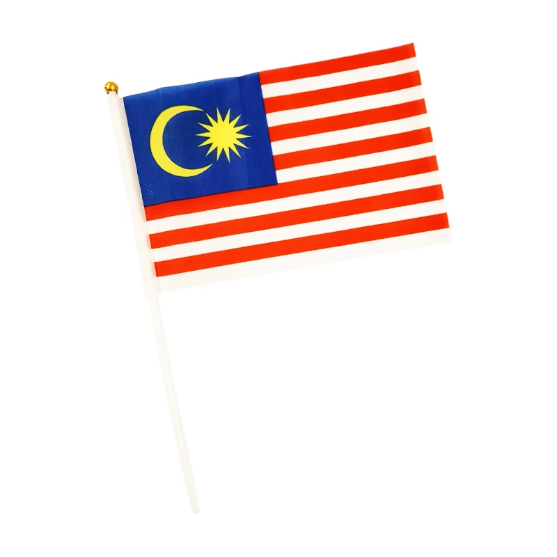 Flag Nylon with Plastic Stick 13x21cm, Malaysia - Teacher's Tools