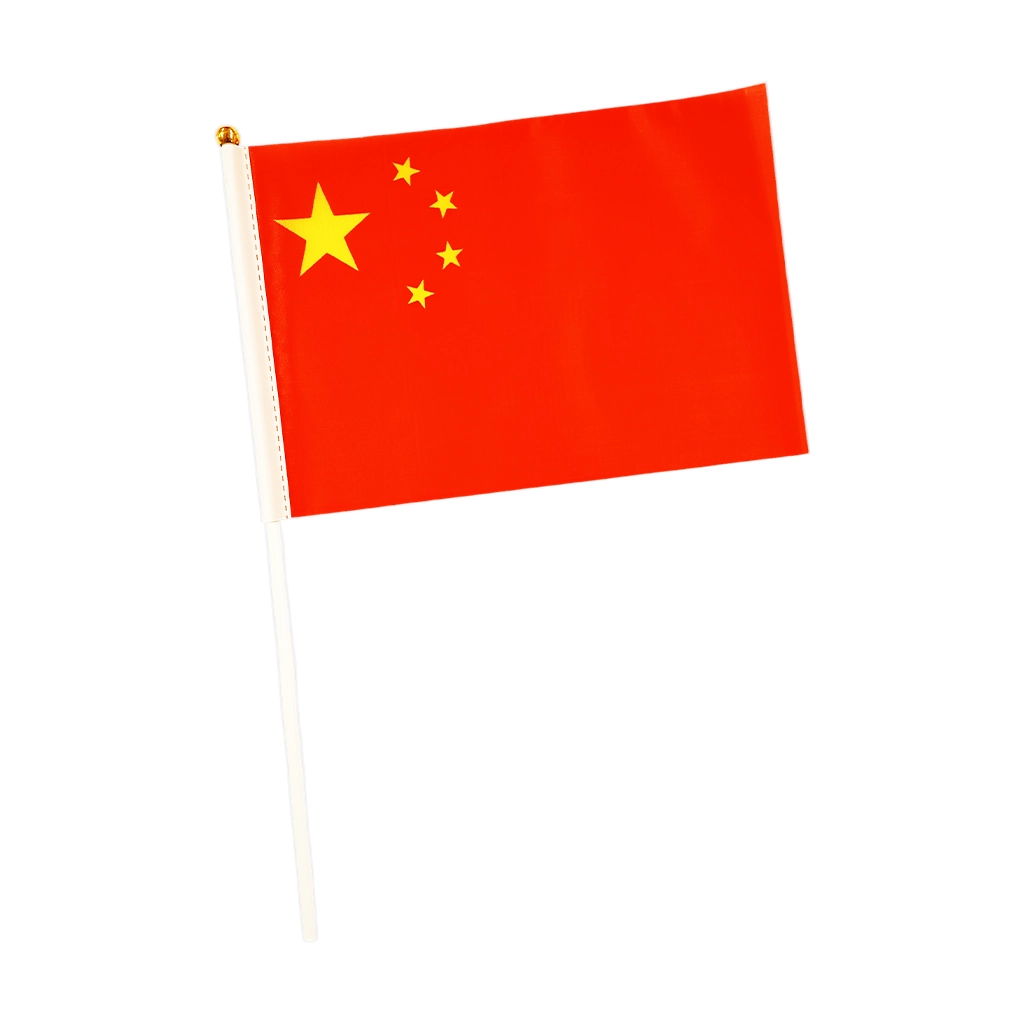 Flag Nylon with Plastic Stick 13x21cm, China - Teacher's Tools