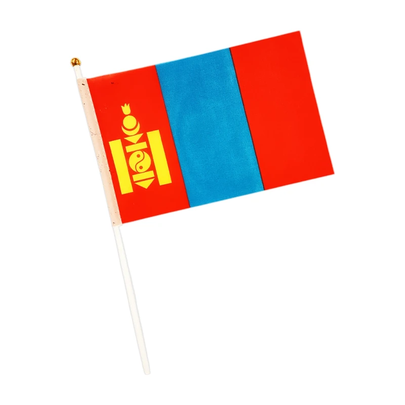 Flag Nylon with Plastic Stick 13x21cm, Mongolia - Teacher's Tools