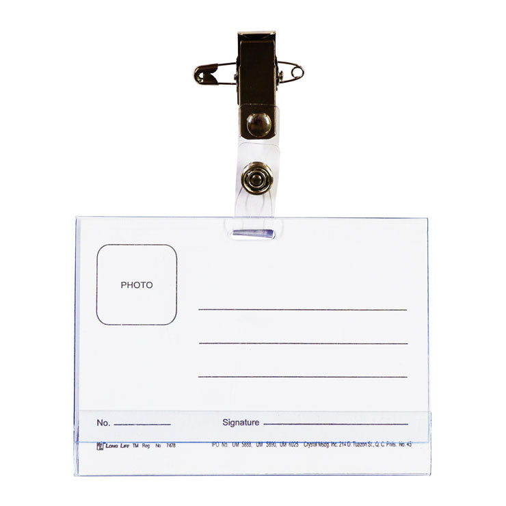 Long Life Id Jacket Horizontal With Hanger Big 10x7.3cm 45LL -  Id Holders & Lanyards