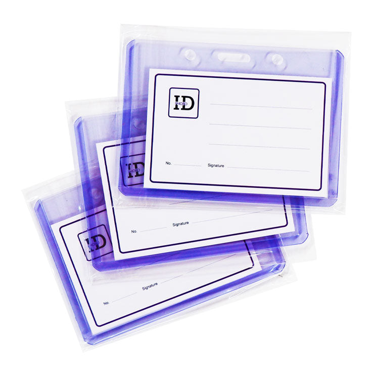 Long Life ID Jacket Horizontal Waterproof Clear 9x5.5cm HH1003's 3's - School & Office Supplies