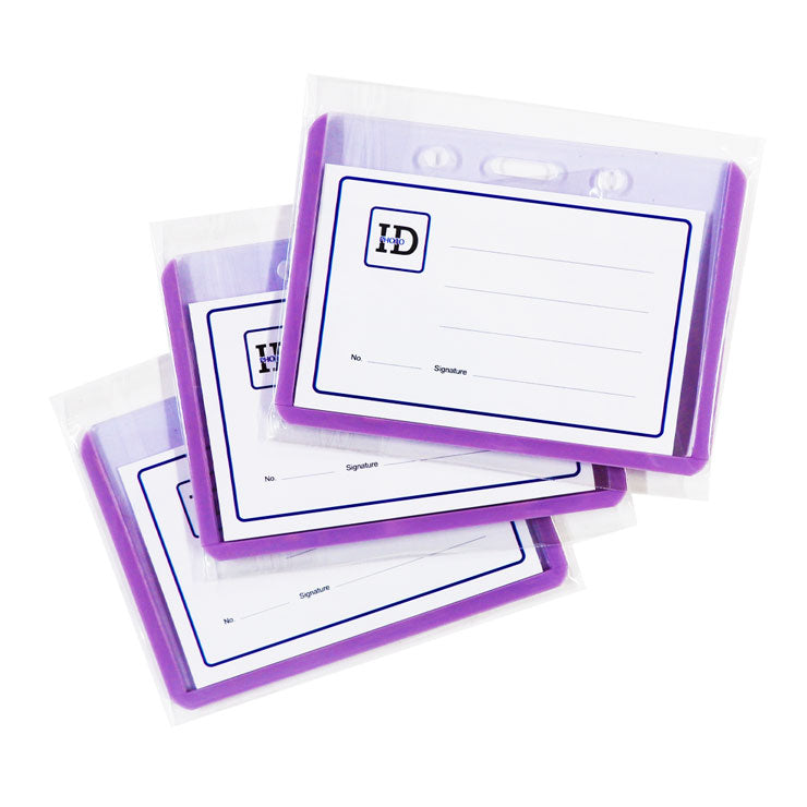 Long Life ID Jacket Horizontal Waterproof Purple 9x5.5cm HH1003V 3's - School & Office Supplies