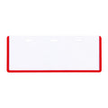 Long Life ID Name Plate 3 Hole Transparent 18x5.5cm LL10R, Red - School Supplies