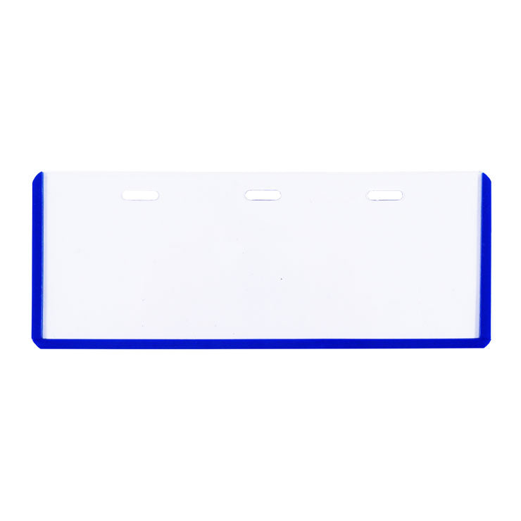 Long Life ID Name Plate 3 Hole Transparent 18x5.5cm Ll10BL, Blue - School Supplies