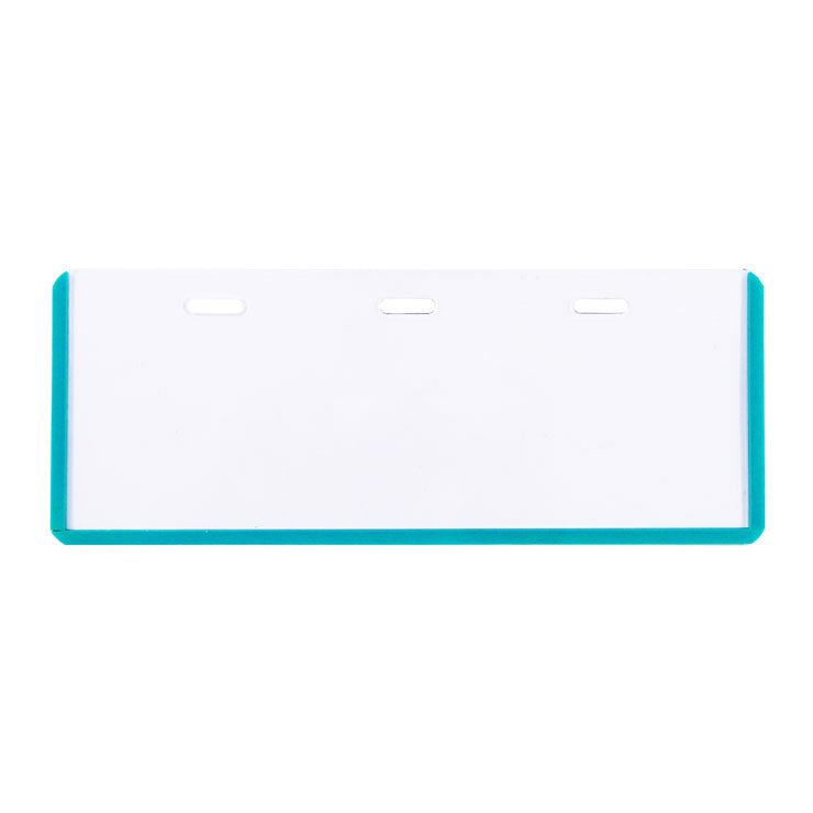 Long Life ID Name Plate 3 Hole Transparent Green 18x5.5cm LL10G - School & Office Supplies