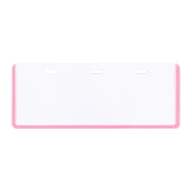 Long Life ID Name Plate 3 Hole Transparent 18x5.5cm LL10P, Pink - School Supplies