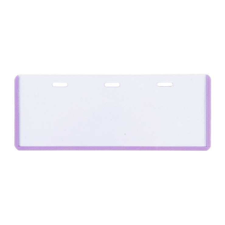 Long Life ID Name Plate 3 Hole Transparent 18x5.5cm LL10V, Violet - School Supplies