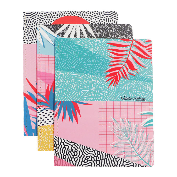 Victoria's Journal Notebook Tropic Japanese Stitched A4 80gsm 40's Lined - School & Office Supplies