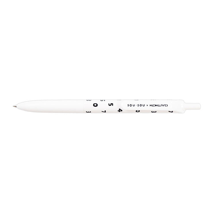 Campus Retractable Gel Pen Sousou White Barrel Black Ink, 0.5mm WPB01-G05D-L2-W - School Supplies