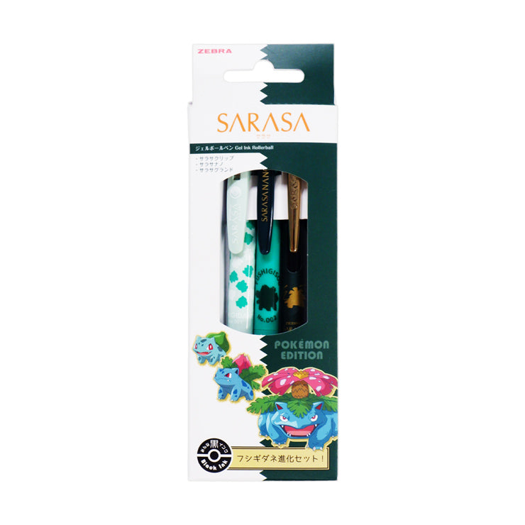 Zebra Sarasa Pokemon Gelpen 3pcs Set Green SE-JJ29-PO-G-Z