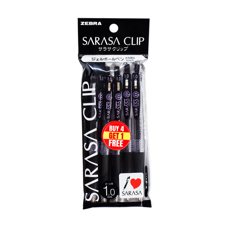 Zebra Sarasa Clip Gelpen 5pcs Promo Pack 1.0mm Black Ink P-JJE15-BK5