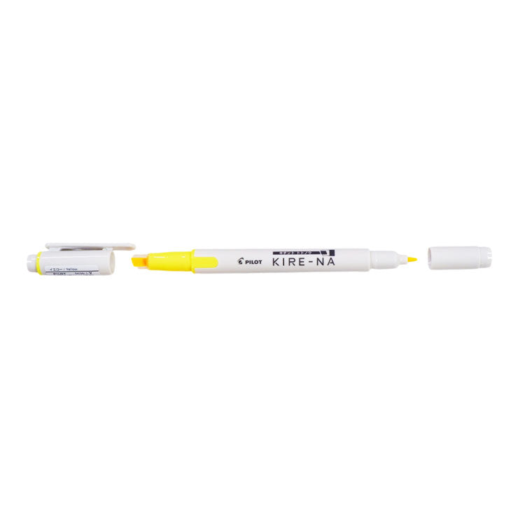 Pilot Kire-na Highlighter Yellow Dual Tip P-SKIW-1-Y - School & Office Supplies - Writing